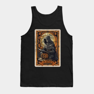 The Reader Distressed Grim Reaper Halloween Tarot Card Tank Top